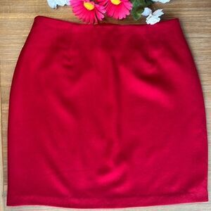 VINTAGE 90s maggie lawrence red wool skirt size 12